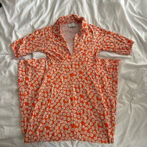 ASOS Design Orange Floral Daisy Maxi Dress